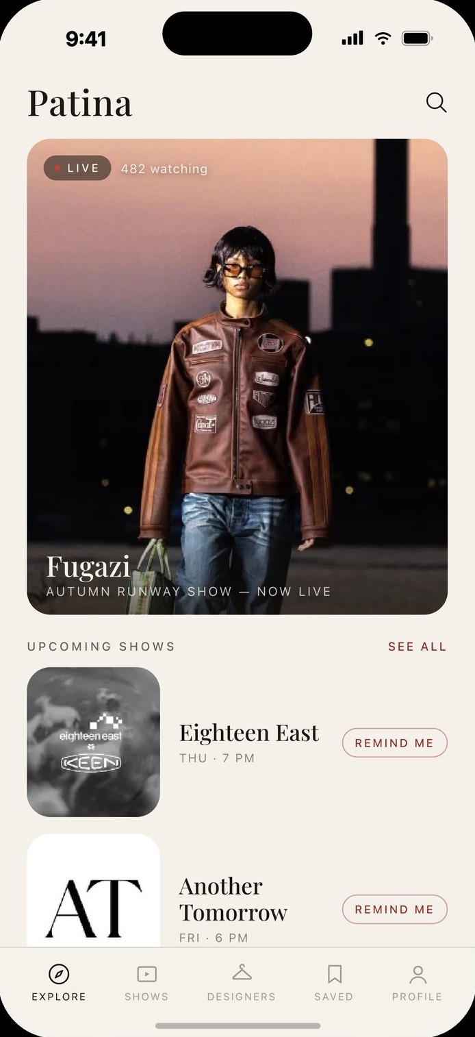 Patina app, Explore screen